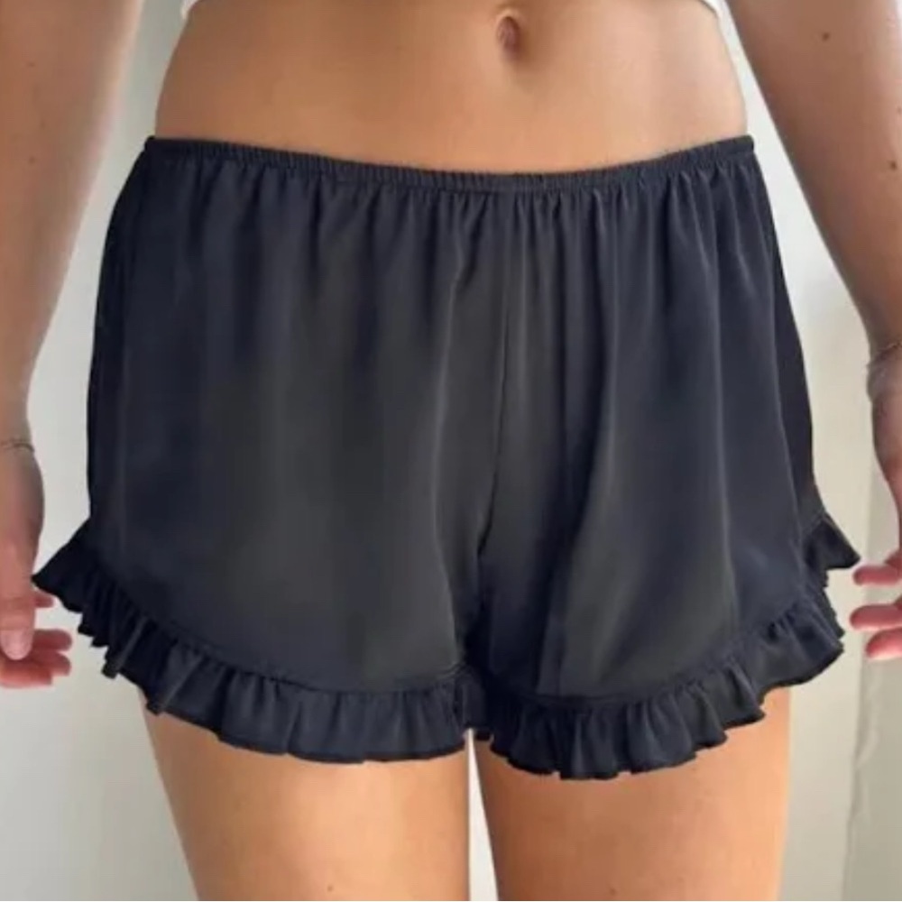 Brandy Melville Black Satin Shorts